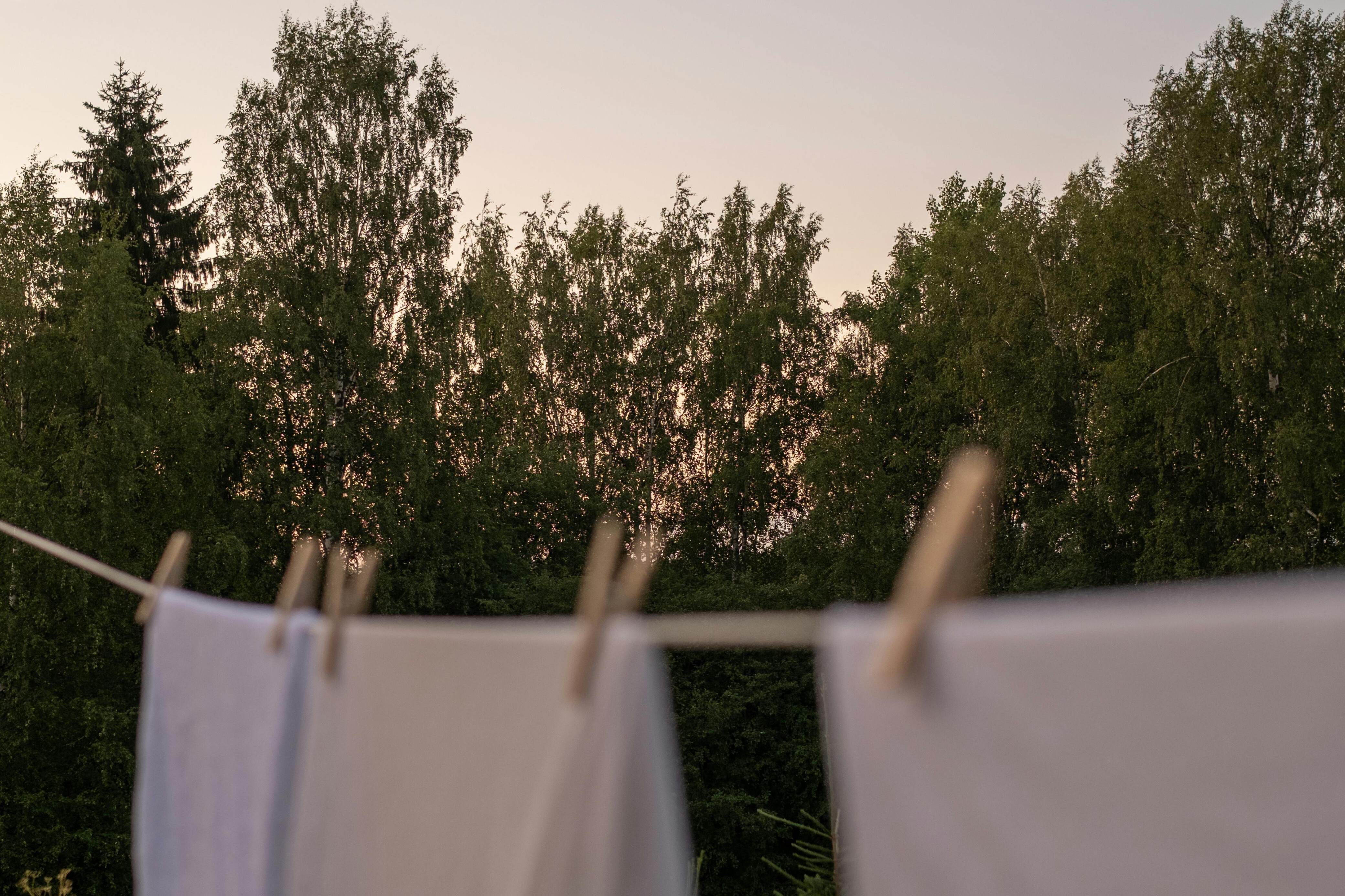drying laundry